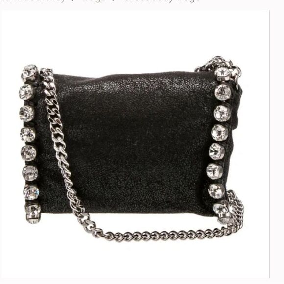 *Stella McCartney* Vegan Metallic Suede *Crstal-Studded* Mini Crossbody … - Picture 6 of 8